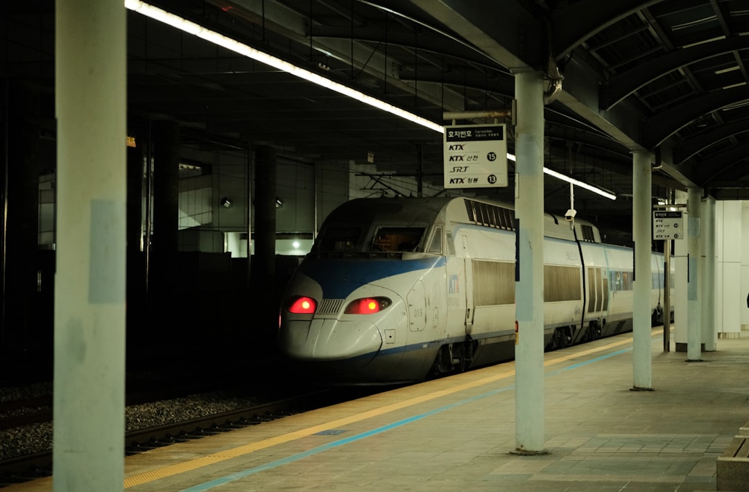 Train platforms at Daejeon Station in South Korea
