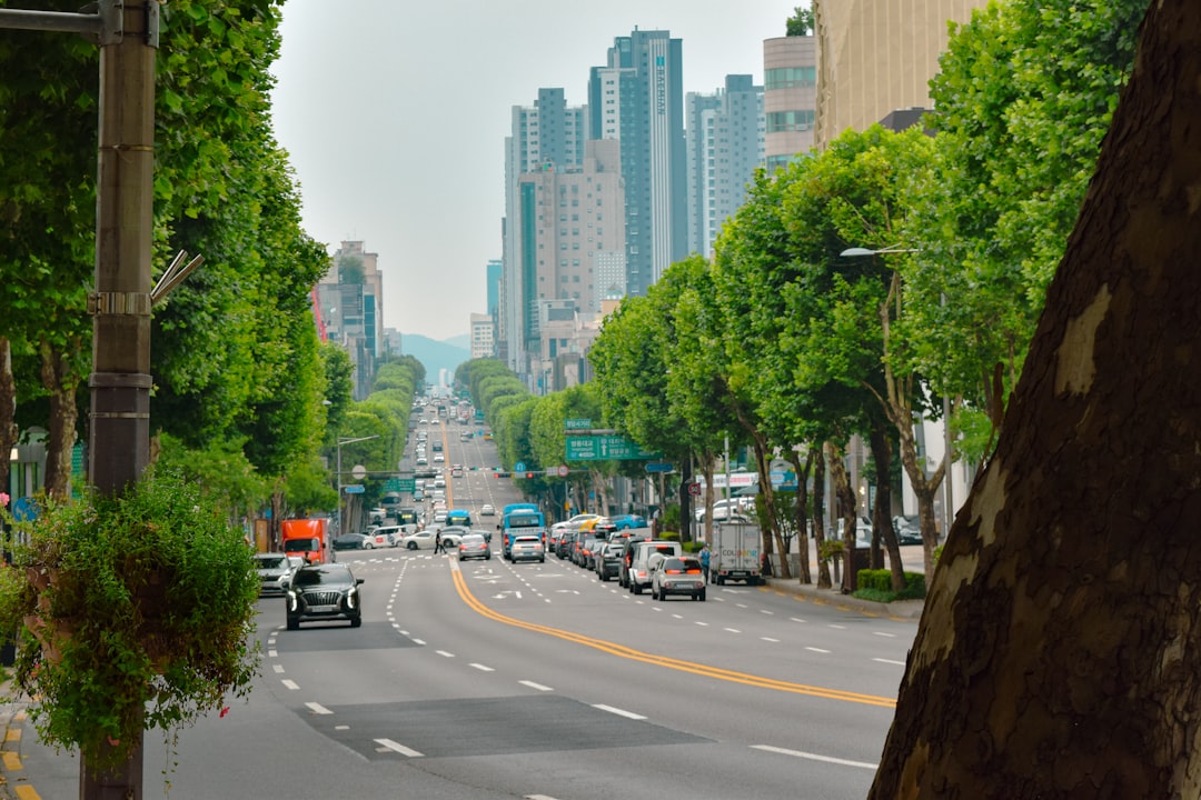 Street in Gangnam, Seoul, South Korea near the K-Star Road area